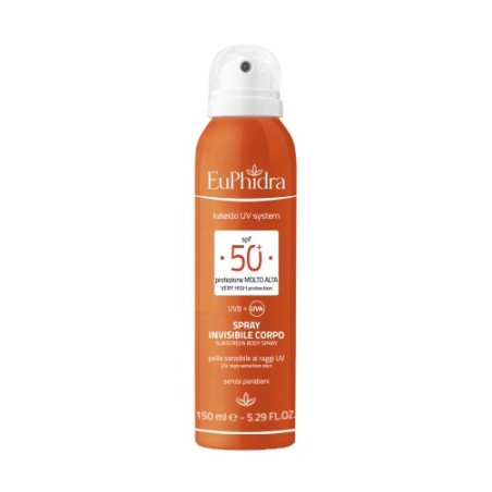 Euphidra Kaleido Spray protezione solare corpo invisibile corpo SPF50+ 150 ml Euphidra Kaleido Spray protezione solare corpo invisibile corpo SPF50+ 150 ml