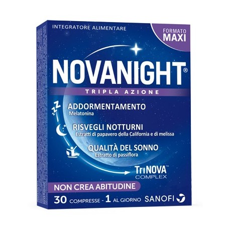 Sanofi Novanight tripla azione Integratore per il sonno 30 compresse