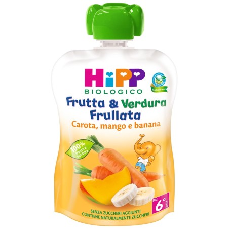 Hipp Biologico Frutta & Verdura Frullata carota mango banana 90 g Hipp Biologico Frutta & Verdura Frullata carota mango banana 90 g