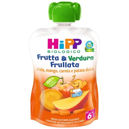 Hipp Biologico Frutta & Verdura Frullata mela mango carota patata dolce 90 g Hipp Biologico Frutta & Verdura Frullata mela mango carota patata dolce 90 g