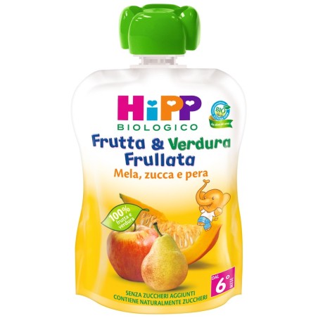 Hipp Biologico Frutta & Verdura Frullata mela pera zucca 90 g Hipp Biologico Frutta & Verdura Frullata mela pera zucca 90 g