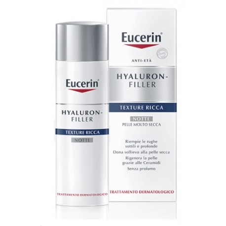 Eucerin Hyaluron-Filler crema viso intensiva notte texture ricca 50 ml