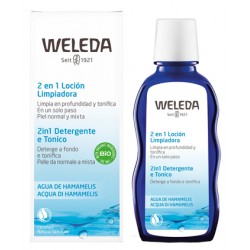 Weleda 2 in 1 Latte & tonico viso detergente tonificante all'acqua di Hamamelis 100 ml