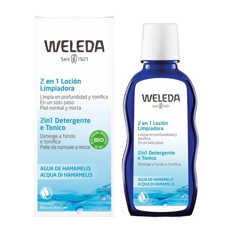 Weleda 2 in 1 Latte & tonico viso detergente tonificante all'acqua di Hamamelis 100 ml Weleda 2 in 1 Latte & tonico viso detergente tonificante all'acqua di Hamamelis 100 ml
