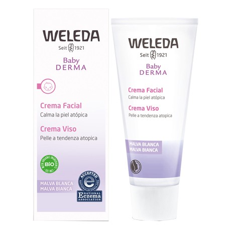 Weleda Baby Derma Crema viso alla malva bianca protettiva per bambini 50 ml 