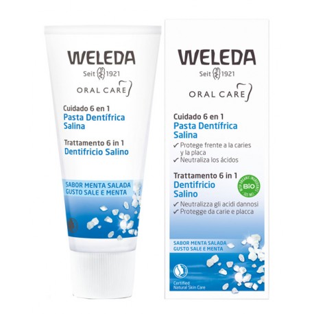 Weleda Dentifricio salino gusto sale e menta protettivo antibatterico 75 ml