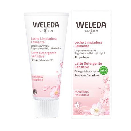 Weleda Latte detergente Sensitive con olio di mandorla pelle reattiva 75 ml