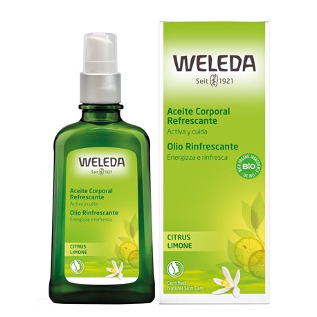 Weleda Olio corpo Limone rinfrescante per massaggi tonificanti 100 ml