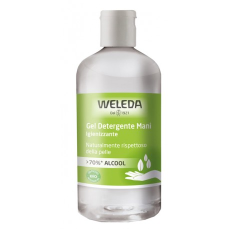 Weleda Gel detergente igienizzante mani 70% alcol ingredienti BIO 250 ml