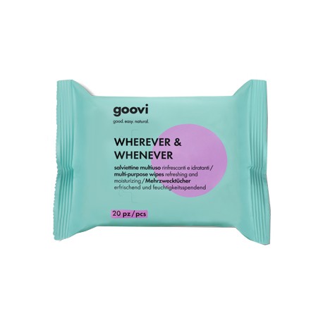 Goovi Wherever & Whenever 20 salviettine multiuso rinfrescanti e idratanti