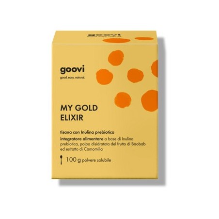 Goovi My Gold Elixir Tisana con Inulina prebiotica contro la stitichezza 100 g Goovi My Gold Elixir Tisana con Inulina prebiotica contro la stitichezza 100 g