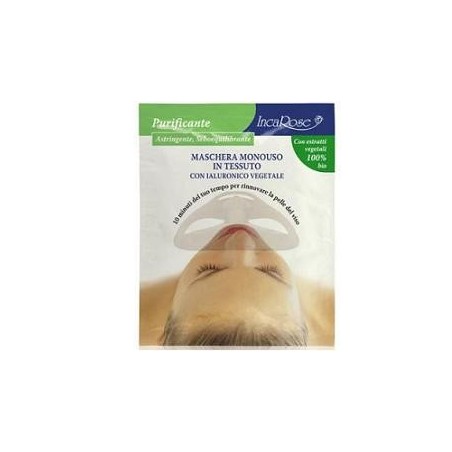 Incarose Bio Mask Maschera viso in tessuto monodose purificante pelle grassa Incarose Bio Mask Maschera viso in tessuto monodose purificante pelle grassa