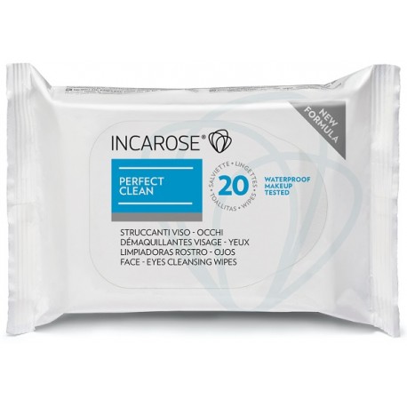 Incarose Perfect Clean 20 salviette struccanti viso e occhi trucco waterproof