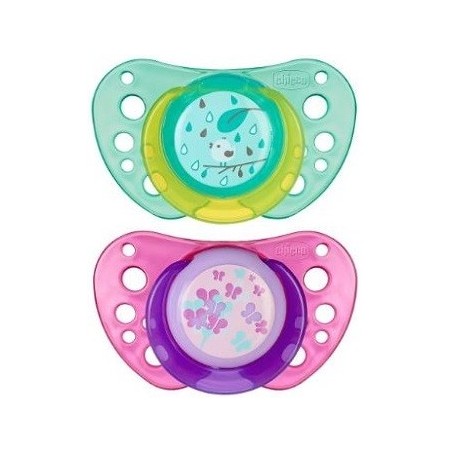 Chicco Succhietto Air Girl in caucciù per bambini da 16 a 36 mesi 2 pezzi Chicco Succhietto Air Girl in caucciù per bambini da 16 a 36 mesi 2 pezzi