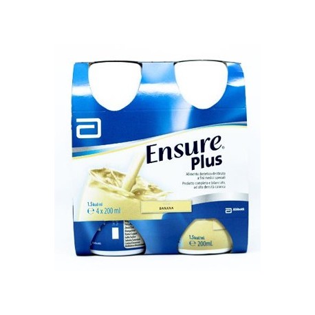 Ensure Plus alimento per pazienti a rischio malnutrizione gusto banana 4 x 200 ml