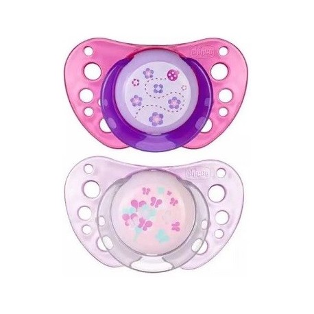 Chicco Succhietto Air Girl in caucciù per bambini da 6 a 16 mesi 2 pezzi