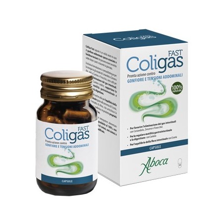 Aboca Coligas Fast integratore per gonfiore addominale 50 capsule Aboca Coligas Fast integratore per gonfiore addominale 50 capsule