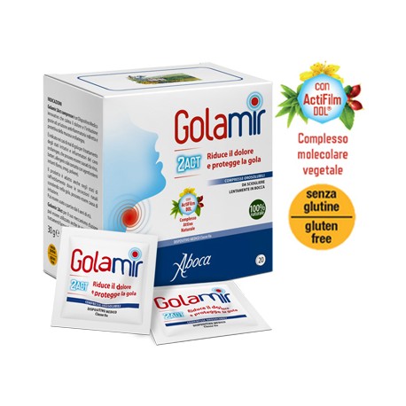 Aboca Golamir 2ACT 20 compresse per gola infiammata e irritata