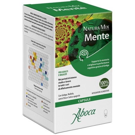 Aboca Natura Mix Advanced Mente integratore per capacità mentali 50 opercoli Aboca Natura Mix Advanced Mente integratore per capacità mentali 50 opercoli