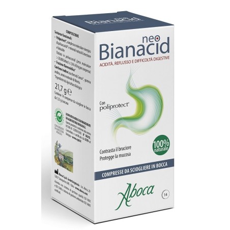 Aboca NeoBianacid integratore per acidità e reflusso 14 compresse masticabili Aboca NeoBianacid integratore per acidità e reflusso 14 compresse masticabili