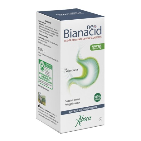 Aboca NeoBianacid integratore per acidità e reflusso 70 compresse masticabili Aboca NeoBianacid integratore per acidità e reflusso 70 compresse masticabili