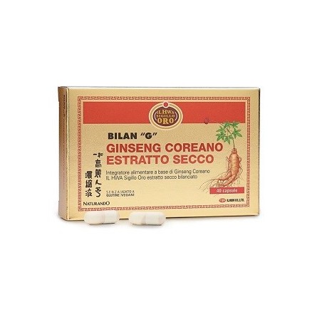 Naturando Ginseng Bilan-G Estratto secco di ginseng coreano 40 capsule Naturando Ginseng Bilan-G Estratto secco di ginseng coreano 40 capsule