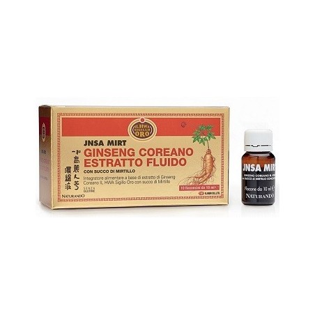 Naturando JNSA Estratto fluido di Ginseng coreano con mirtillo 10 fiale 10 ml Naturando JNSA Estratto fluido di Ginseng coreano con mirtillo 10 fiale 10 ml