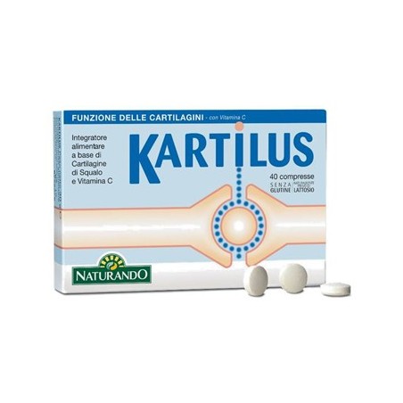 Naturando Kartilus integratore di cartilagine di squalo e vitamina C 40 compresse Naturando Kartilus integratore di cartilagine di squalo e vitamina C 40 compresse