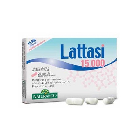 Naturando Lattasi 15000 integratore per intolleranza al lattosio 20 capsule