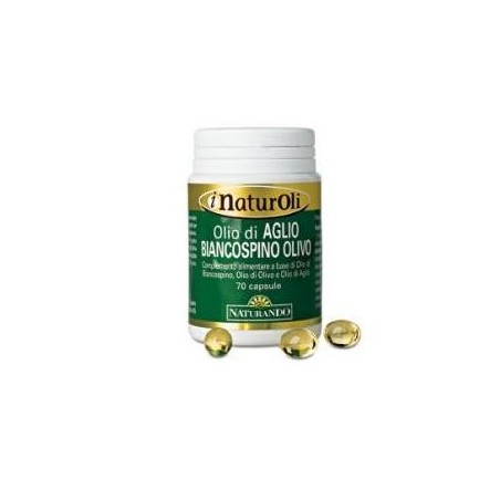 Naturando I NaturOli Olio di aglio biancospino olivo per la pressione 70 perle Naturando I NaturOli Olio di aglio biancospino olivo per la pressione 70 perle