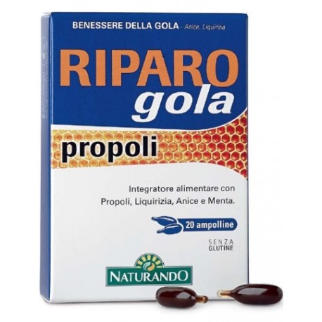 Naturando Riparo Gola propoli 20 ampolle bevibili per il benessere della gola