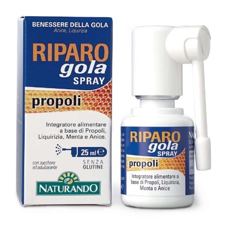 Naturando Riparo gola propoli spray per il benessere della gola 25 ml