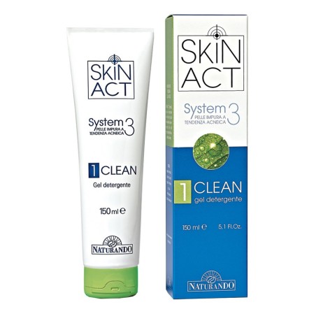 Naturando Skin Act Clean Gel detergente viso astringente dermopurificante 150 ml Naturando Skin Act Clean Gel detergente viso astringente dermopurificante 150 ml