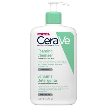 CeraVe Schiuma detergente struccante viso pelle da normale a grassa 473 ml CeraVe Schiuma detergente struccante viso pelle da normale a grassa 473 ml