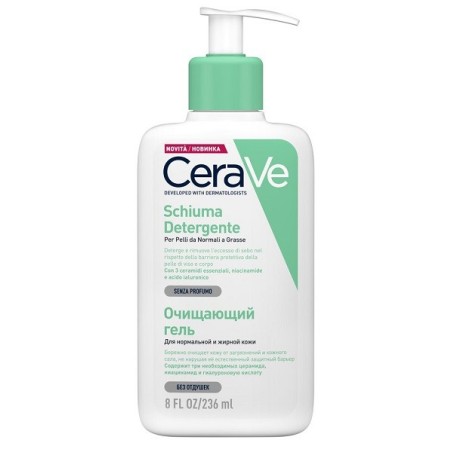CeraVe Schiuma detergente viso pelli normali e grasse 235 ml CeraVe Schiuma detergente viso pelli normali e grasse 235 ml