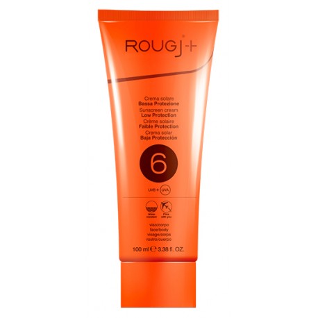 Rougj+ Crema solare corpo bassa protezione SPF6 pelli scure 100 ml