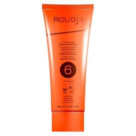 Rougj+ Crema solare corpo bassa protezione SPF6 pelli scure 100 ml Rougj+ Crema solare corpo bassa protezione SPF6 pelli scure 100 ml