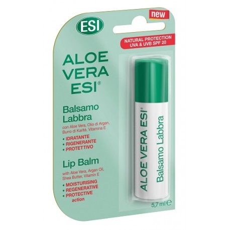 ESI Aloe vera balsamo labbra idratante rigenerante protettivo SPF20 5,7 ml