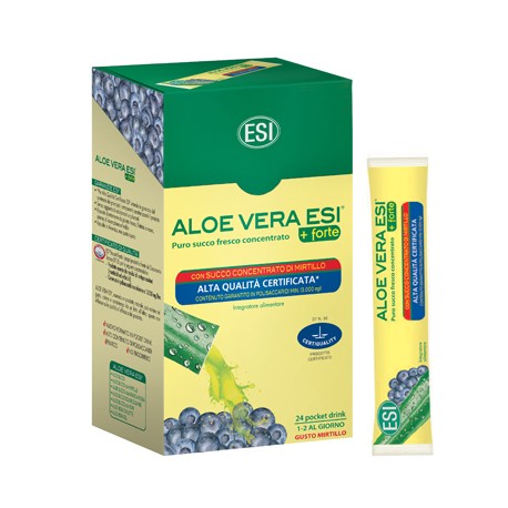 ESI Aloe Vera + Forte Mirtillo integratore digestivo depurativo lassativo 24 pocket drink da 20 ml