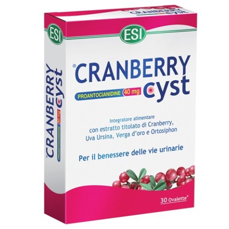 ESI Cranberry Cyst integratore per il benessere delle vie urinarie 30 ovalette ESI Cranberry Cyst integratore per il benessere delle vie urinarie 30 ovalette