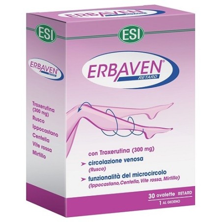 ESI Erbaven Retard integratore per microcirclo e gambe pesanti 30 ovalette ESI Erbaven Retard integratore per microcirclo e gambe pesanti 30 ovalette
