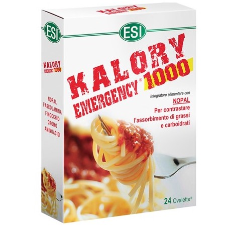 ESI Kalory Emergency 1000 per contrastare l'assorbimento di grassi e carboidrati 24 ovalette ESI Kalory Emergency 1000 per contrastare l'assorbimento di grassi e carboidrati 24 ovalette