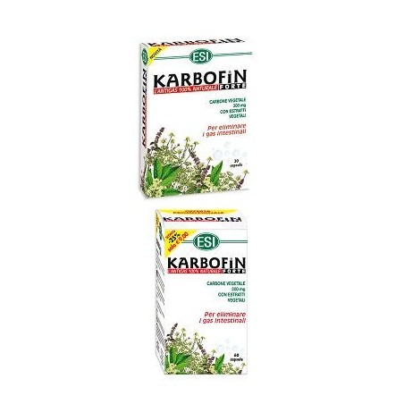 ESI Karbofin Forte integratore naturale per gonfiore addominale 30 capsule ESI Karbofin Forte integratore naturale per gonfiore addominale 30 capsule