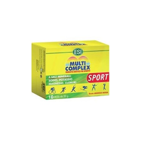 ESI Multicomplex Sport gusto arancia rossa integratore di sali minerali 10 bustine ESI Multicomplex Sport gusto arancia rossa integratore di sali minerali 10 bustine