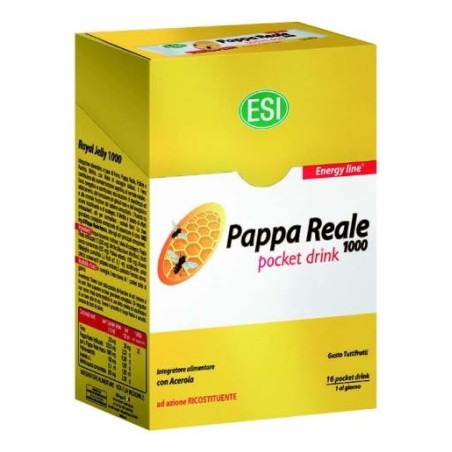 ESI Pappa Reale 1000 integratore ricostituente 16 pocket drink da 10 ml ESI Pappa Reale 1000 integratore ricostituente 16 pocket drink da 10 ml