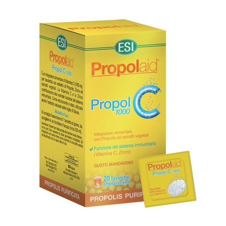 ESI Propolaid Propol C 1000 integratore per difese immunitarie 20 tavolette effervescenti ESI Propolaid Propol C 1000 integratore per difese immunitarie 20 tavolette effervescenti
