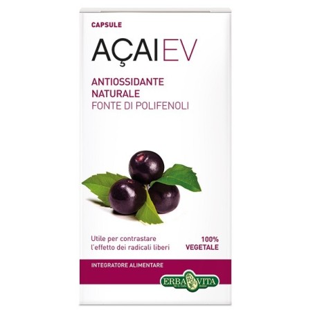 Erba Vita Acai EV integratore antiossidante naturale con polifenoli 45 capsule Erba Vita Acai EV integratore antiossidante naturale con polifenoli 45 capsule