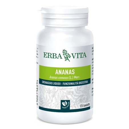 Erba Vita Ananas integratore drenante digestivo con bromelina 125 tavolette Erba Vita Ananas integratore drenante digestivo con bromelina 125 tavolette