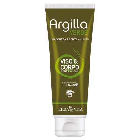 Erba Vita Argilla verde maschera pronta viso e corpo senza alcol 250 ml