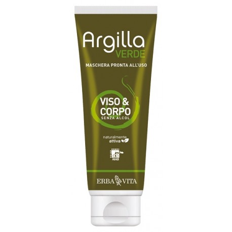 Erba Vita Argilla verde maschera pronta viso e corpo senza alcol 250 ml